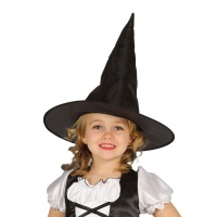 Chapéu de bruxa preto para criança - 55 cm