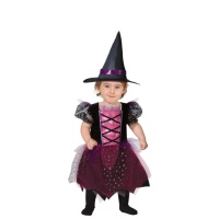 Fato de bruxa com chapéu para bebé