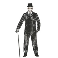Fato de esqueleto elegante com ossos para homem.