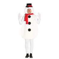 Disfarce de boneco de neve com cachecol e chapéu para adulto