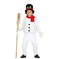 Disfarce de boneco de neve com cachecol e chapéu infantil