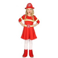 Fato de bombeiro com chapéu para rapariga