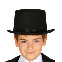Chapéu alto preto para crianças - 55 cm