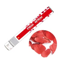 Canhão de confettis com pétalas vermelhas de 50 cm.