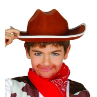 Chapéu de cowboy castanho para criança - 55 cm