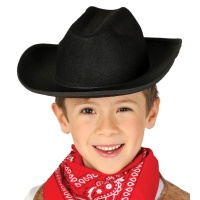 Chapéu de cowboy preto para criança - 53 cm