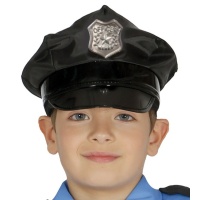 Boné preto de polícia para criança - 54 cm