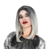 Meia peruca com cabelo cinzento