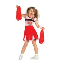 Disfarce de cheerleader zombie para menina