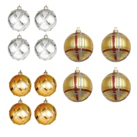 Bolas de Natal desenhos sortidos 7cm - 4 pcs.