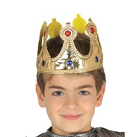 Coroa de rei dourada de tecido infantil