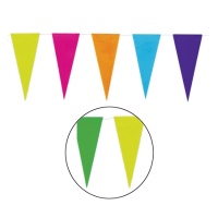 Galhardete triangular de papel multicolorido - 10 m