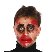 Máscara de sangue e homem transparente
