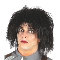 Cabeleira preta maluca de meio cabelo