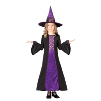 Fato de bruxa roxo para rapariga
