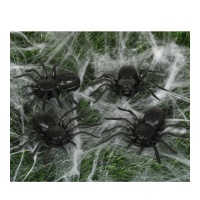 Aranhas pretas de 10 cm - 4 unidades