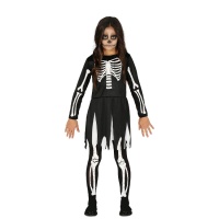 Disfarce de esqueleto com vestido para menina