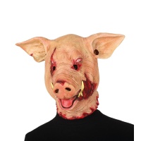 Máscara de cabeça de porco cortada