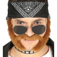 Bigode castanho com patilhas
