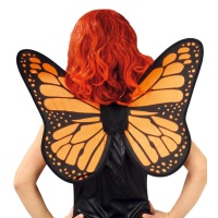 Asas de borboleta cor de laranja e pretas - 49 x 50 cm