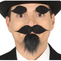 Kit de Pêra com bigode e sobrancelhas pretas