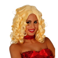 Peruca loira com cabelo ondulado