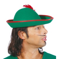 Chapéu verde com penas - 55 cm