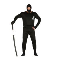 Fato de ninja negro para adulto
