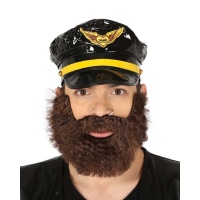 Barba castanha e espessa