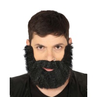Barba preta e espessa