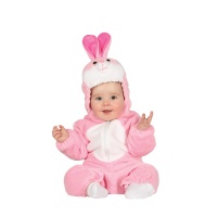 Fato de coelhinho cor-de-rosa para bebé