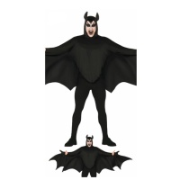 Fato de morcego escuro para adultos