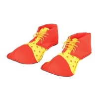 Sapatos de palhaço vermelho e amarelo - 35 cm