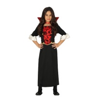 Disfarce de vampira vermelho para menina