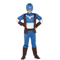 Fato de Capitão Azul Mascarado para crianças