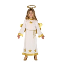 Disfarce de anjo branco e dourado infantil