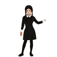 Fato de rapariga da família gótica com vestido de criança