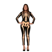 Disfarce de esqueleto noturno para mulher