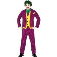 Disfarce de palhaço joker elegante para adulto