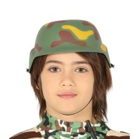 Capacete militar de camuflagem para crianças - 56 cm