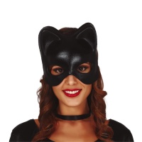 Máscara de gato preta para mulher