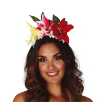 Fita para a cabeça com flores coloridas