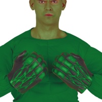 Luvas de látex de super-herói verdes grandes