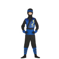 Fato de ninja azul e preto para crianças