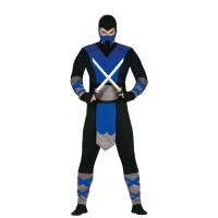 Fato de ninja preto e azul para homem