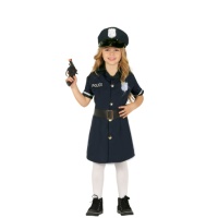 Fato de polícia com vestido para meninas