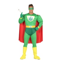 Fato de super-herói de marijuana para homem