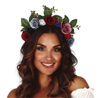 Bandolete floral com folhas