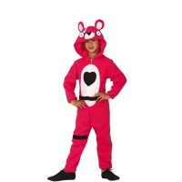 Fato de urso guerreiro cor-de-rosa para crianças