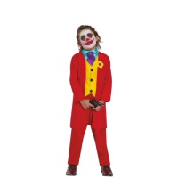 Disfarce de palhaço joker vermelho infantil